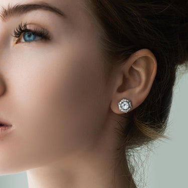 Silver Flake Earrings - Sterling Silver Earrings For Women - Silver Stud Earrings Earrings Brother & Sisters